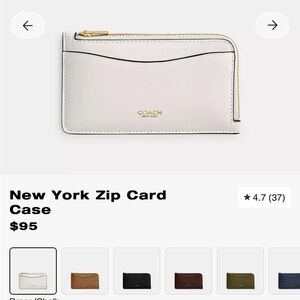 Coach New York zip card Color chalk